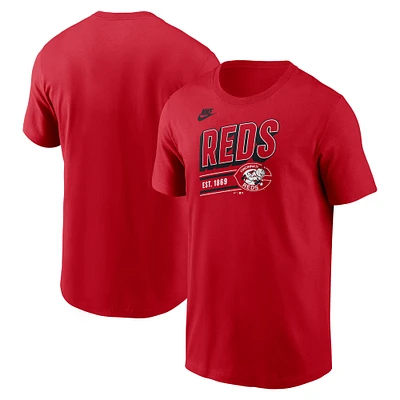 T-shirt rétro Nike rouge pour homme de la collection Cooperstown des Cincinnati Reds
