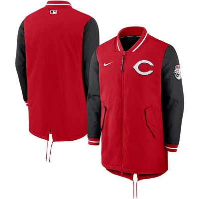 Veste entièrement zippée Nike rouge Cincinnati Reds Dugout Performance pour homme