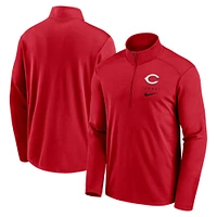 Haut à demi-zip Nike rouge Cincinnati Reds avec logo Pacer Performance pour homme