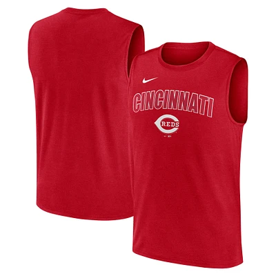 Débardeur Nike rouge Cincinnati Reds Knockout Performance Muscle pour homme