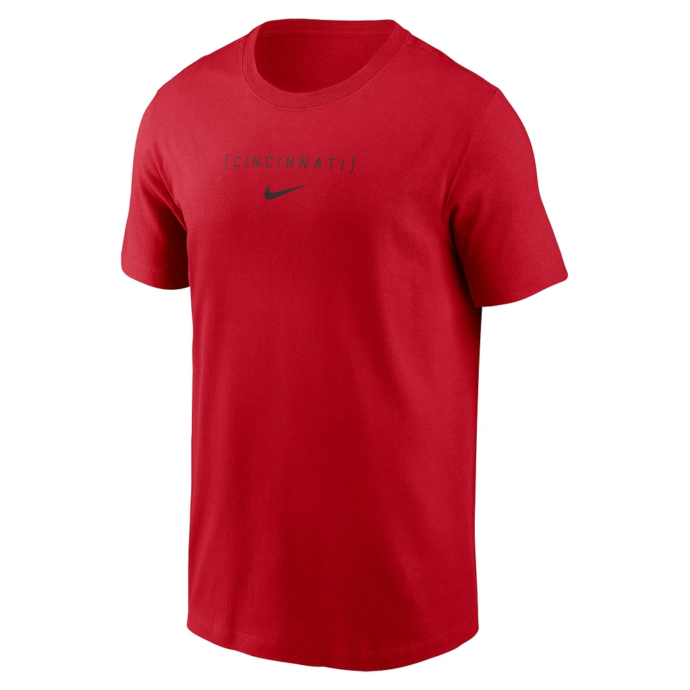 T-shirt Nike rouge Cincinnati Reds avec grand logo dans le dos pour homme