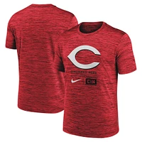 T-shirt Nike rouge Cincinnati Reds Velocity avec grand logo pour homme