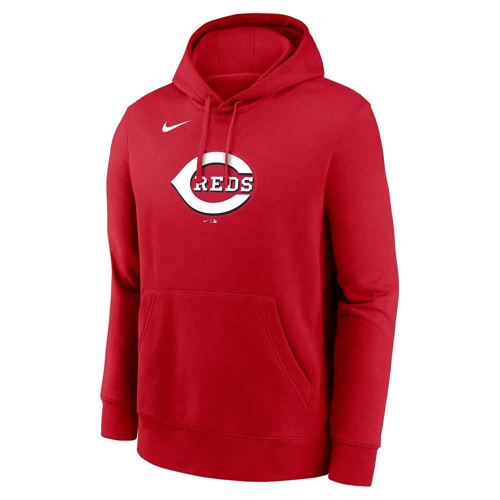 Sweat à capuche Nike rouge Cincinnati Reds Logo Club Fleece pour homme