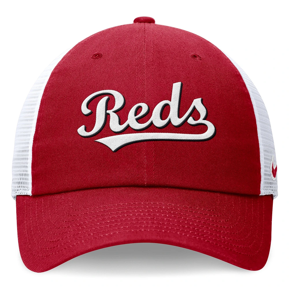 Men's Nike Red Cincinnati Reds Wordmark Adjustable Trucker Hat