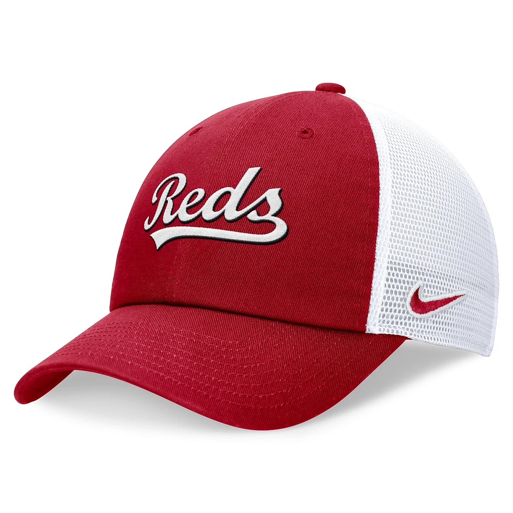 Men's Nike Red Cincinnati Reds Wordmark Adjustable Trucker Hat