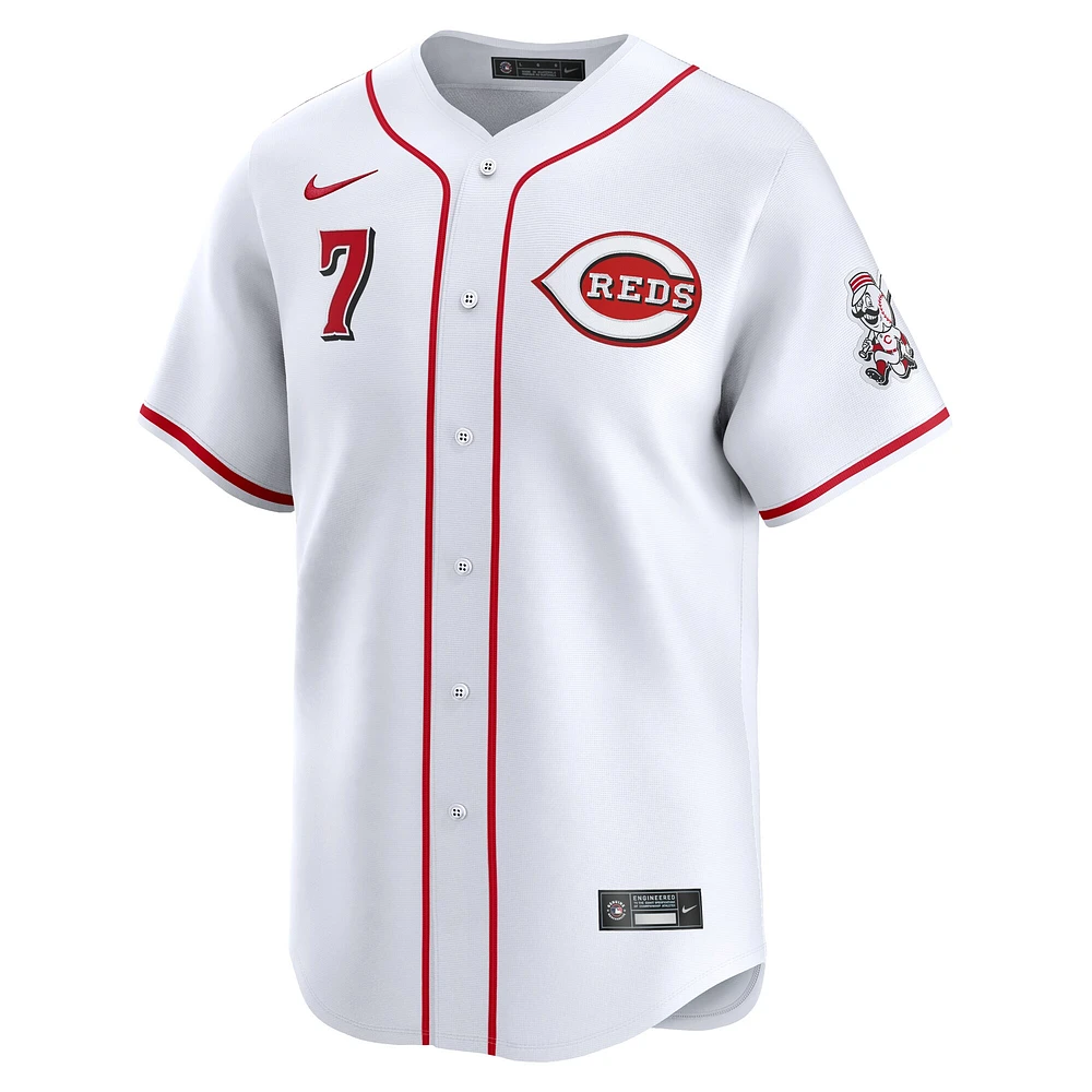 Maillot de joueur alternatif Nike Spencer Steer pour homme, blanc, Reds Cincinnati