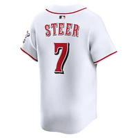 Maillot de joueur alternatif Nike Spencer Steer pour homme, blanc, Reds Cincinnati
