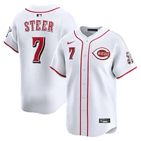 Maillot de joueur alternatif Nike Spencer Steer pour homme, blanc, Reds Cincinnati