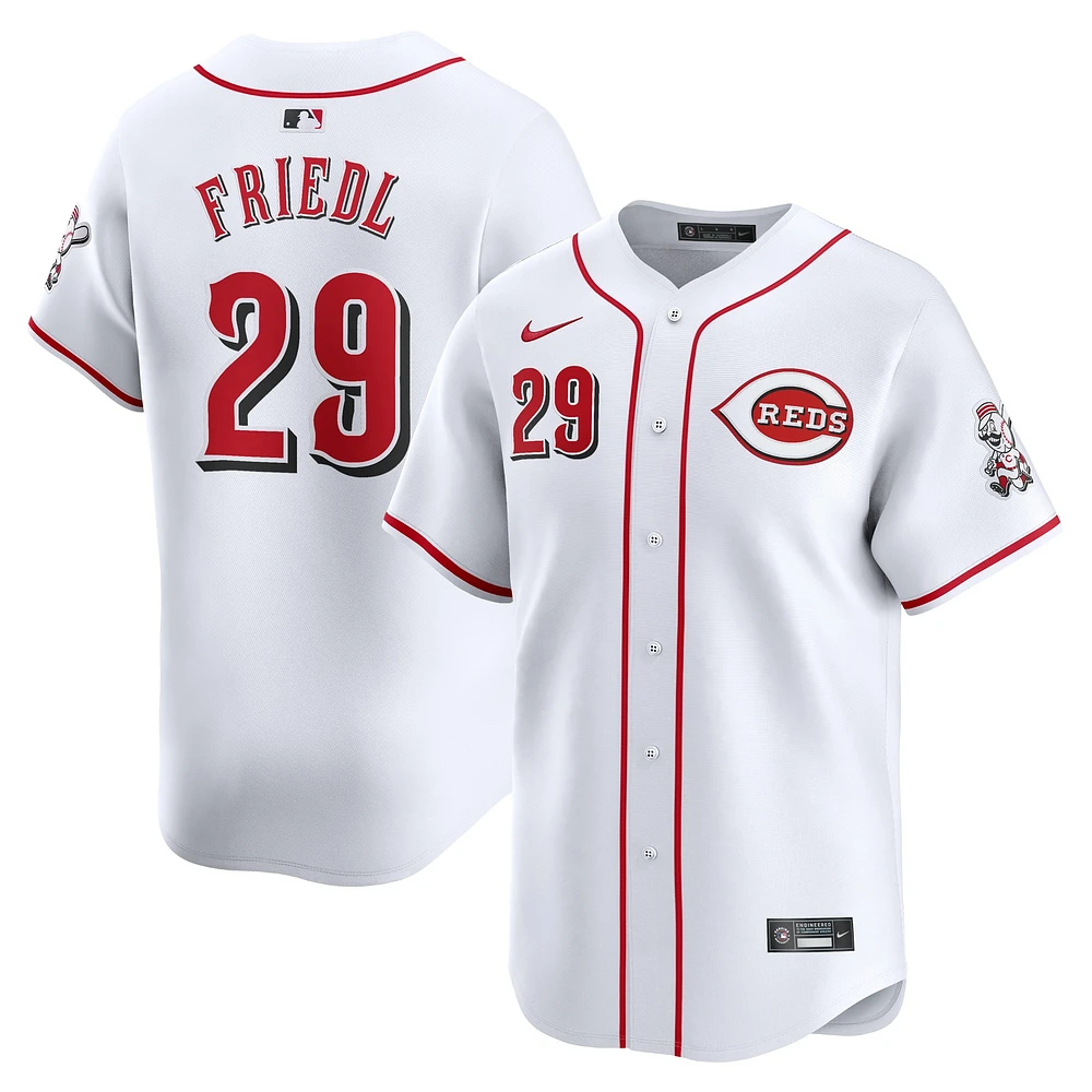 Maillot de joueur Nike TJ Friedl blanc Cincinnati Reds Home Limited pour homme