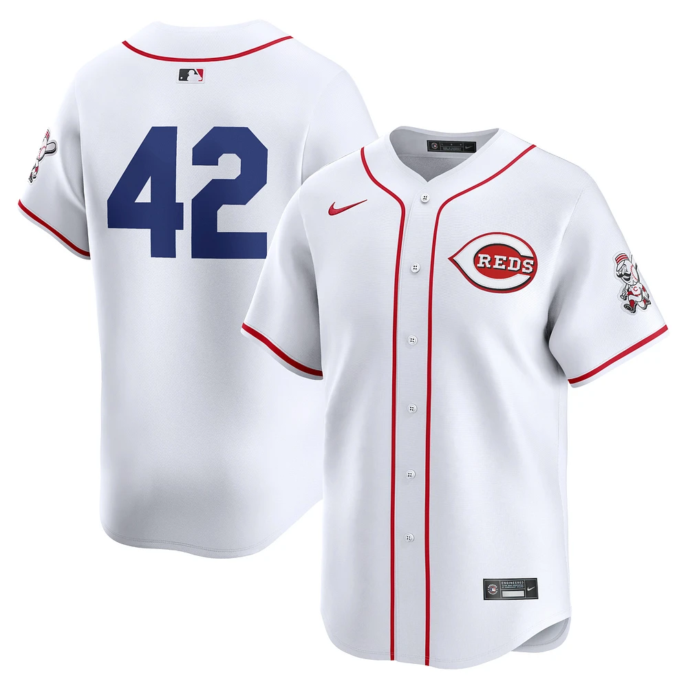 Maillot Nike pour homme blanc Cincinnati Reds 2024 Jackie Robinson Day Home Limited