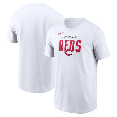 Men's Nike White Cincinnati Reds Home Team Bracket Stack T-Shirt