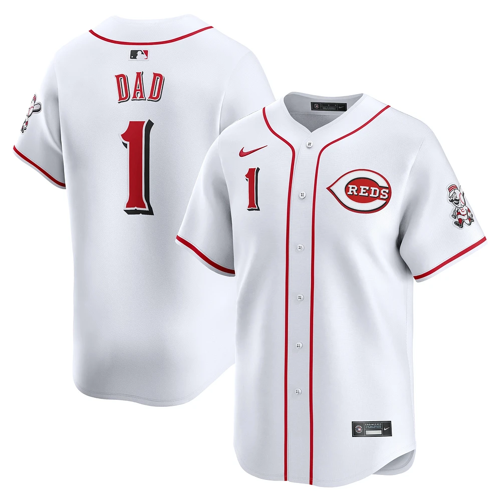 Men's Nike White Cincinnati Reds #1 Dad Home Limited Jersey