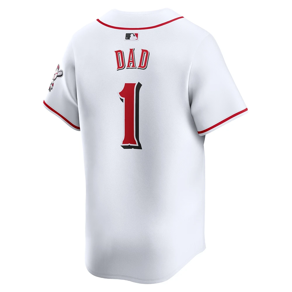 Men's Nike White Cincinnati Reds #1 Dad Home Limited Jersey