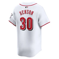 Men's Nike Will Benson White Cincinnati Reds Home Limited Player Jersey