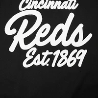 Men's Pro Standard Black Cincinnati Reds Paint The City Dropped Shoulder Pullover Sweatshirt