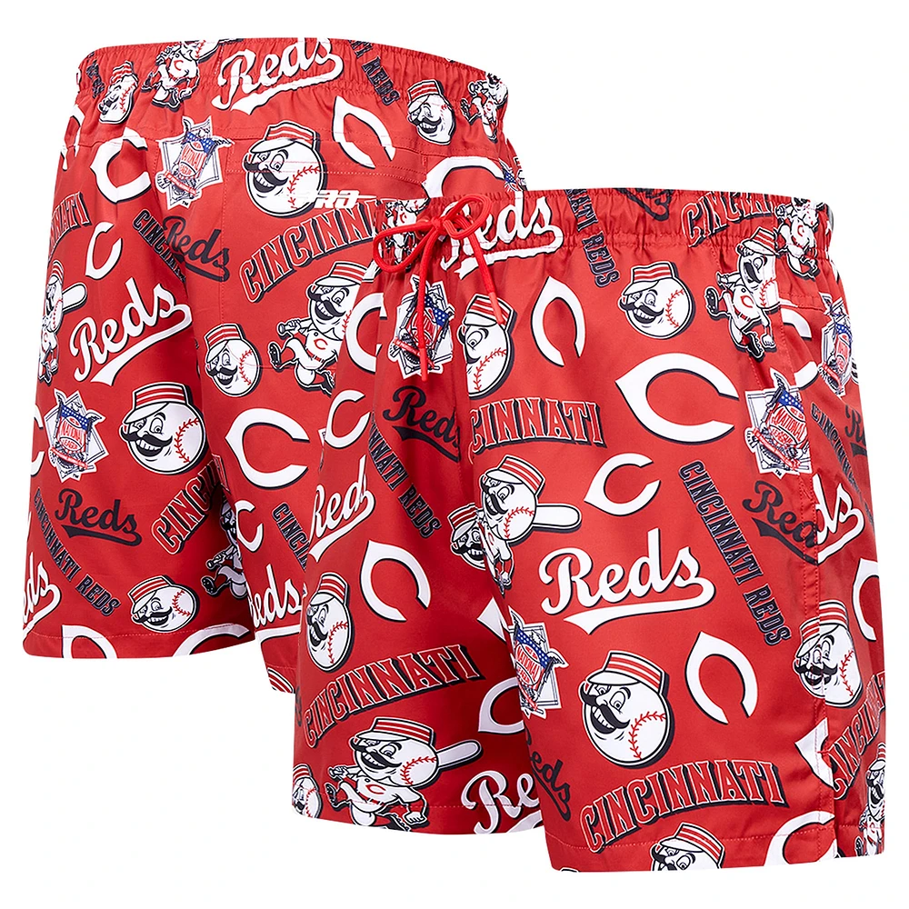 Short tissé Pro Standard noir pour hommes, Cincinnati Reds Toss Logo