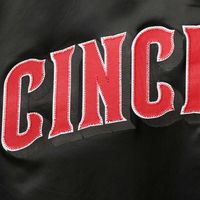 Men's Pro Standard Black Cincinnati Reds Wordmark Satin Full-Snap Jacket