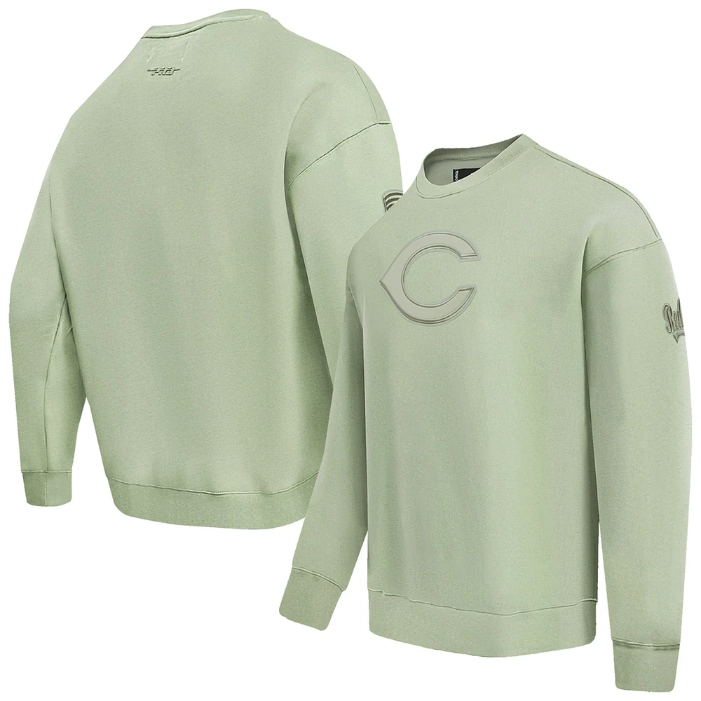 Men's Pro Standard Green Cincinnati Reds Neutral Drop Shoulder Pullover Sweatshirt