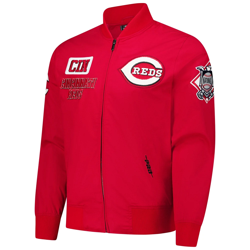 Men's Pro Standard Red Cincinnati Reds Area Code Twill Full-Zip Jacket