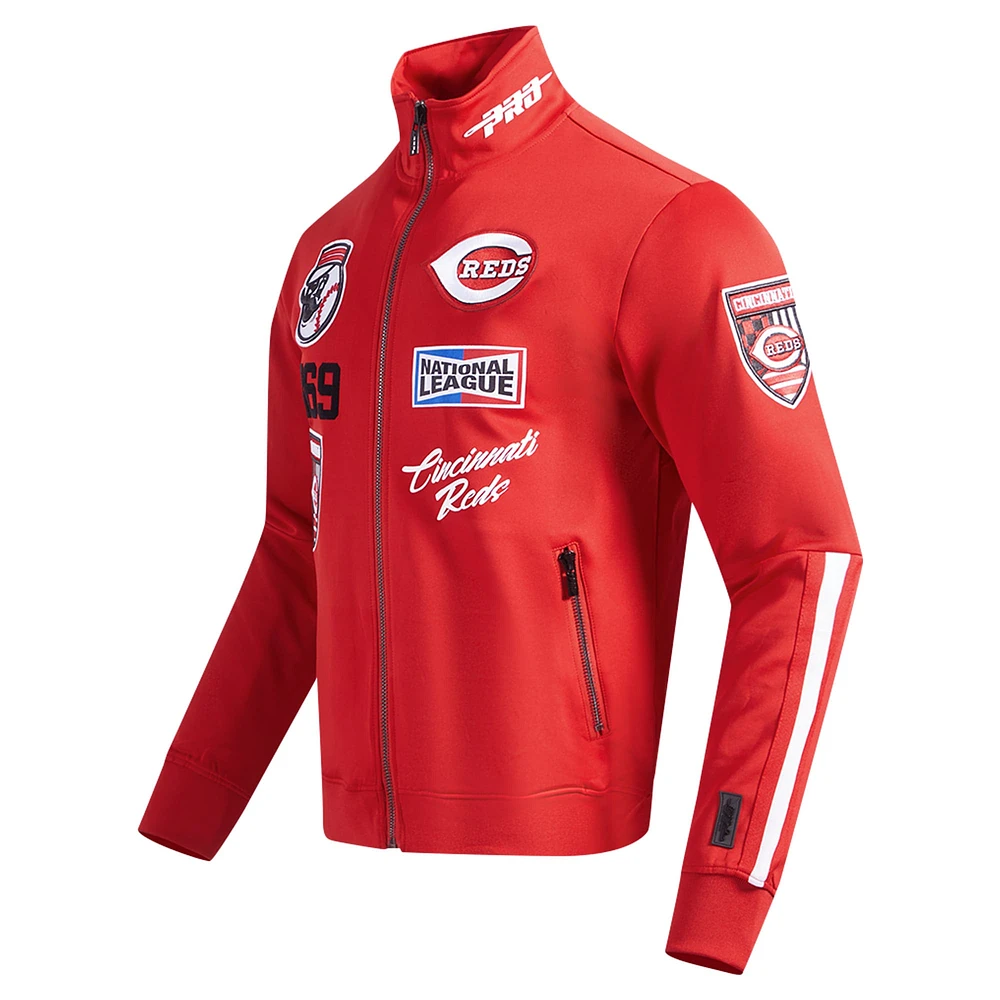 Men's Pro Standard Red Cincinnati Reds Fast Lane Full-Zip Track Jacket