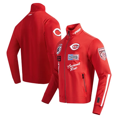 Men's Pro Standard Red Cincinnati Reds Fast Lane Full-Zip Track Jacket