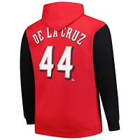 Men's Profile Elly De La Cruz Red Cincinnati Reds Big & Tall Fleece Pullover Hoodie