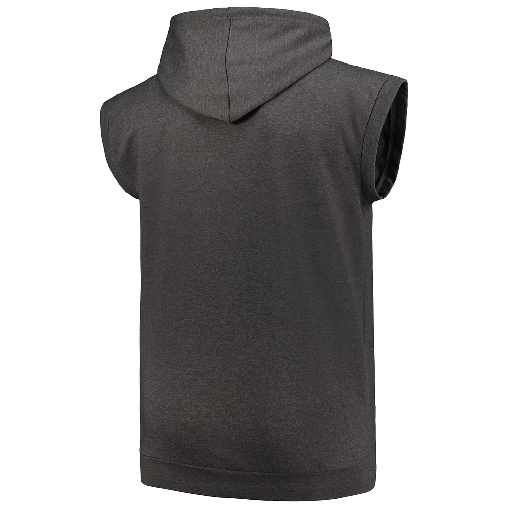 Sweat à capuche sans manches pour hommes Profile Heather Charcoal Cincinnati Reds Big & Tall Muscle