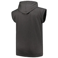 Sweat à capuche sans manches pour hommes Profile Heather Charcoal Cincinnati Reds Big & Tall Muscle