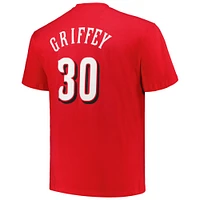 Profil pour homme Ken Griffey Rouge Cincinnati Reds Big & Tall Cooperstown Collection Nom et numéro du joueur T-shirt