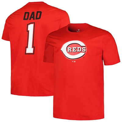 T-shirt pour homme Profile Red Cincinnati Reds Big & Tall #1 Dad