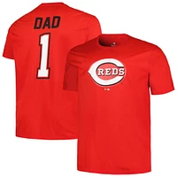 T-shirt pour homme Profile Red Cincinnati Reds Big & Tall #1 Dad