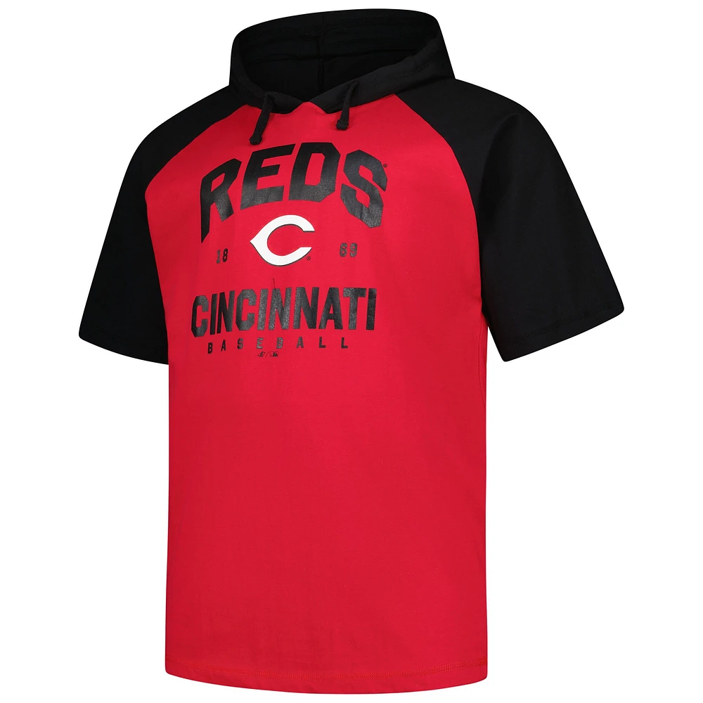Sweat à capuche manches courtes pour homme Profile Red Cincinnati Reds, grande taille