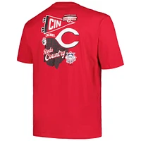 T-shirt Profile Red Cincinnati Reds Big & Tall Split Zone pour hommes