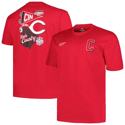 T-shirt Profile Red Cincinnati Reds Big & Tall Split Zone pour hommes