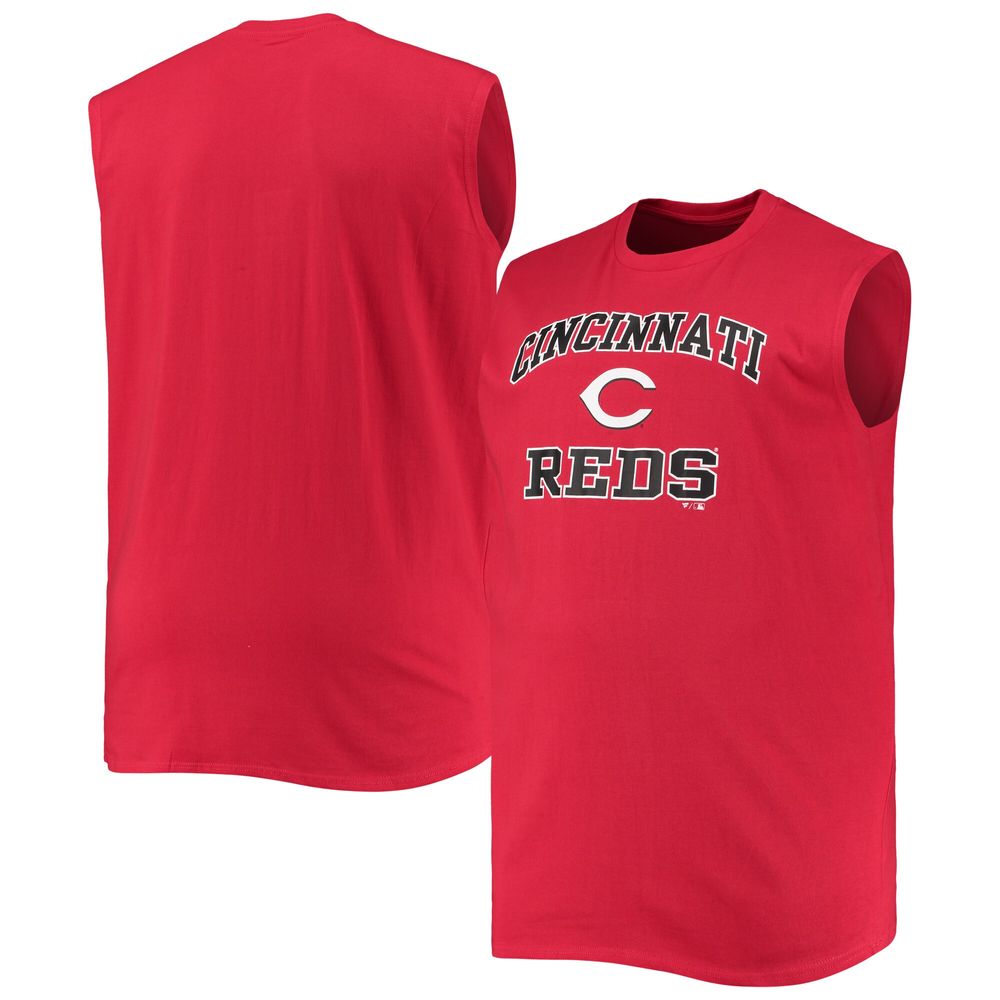 Men's Red Cincinnati Reds Big & Tall Jersey Muscle Tank Top