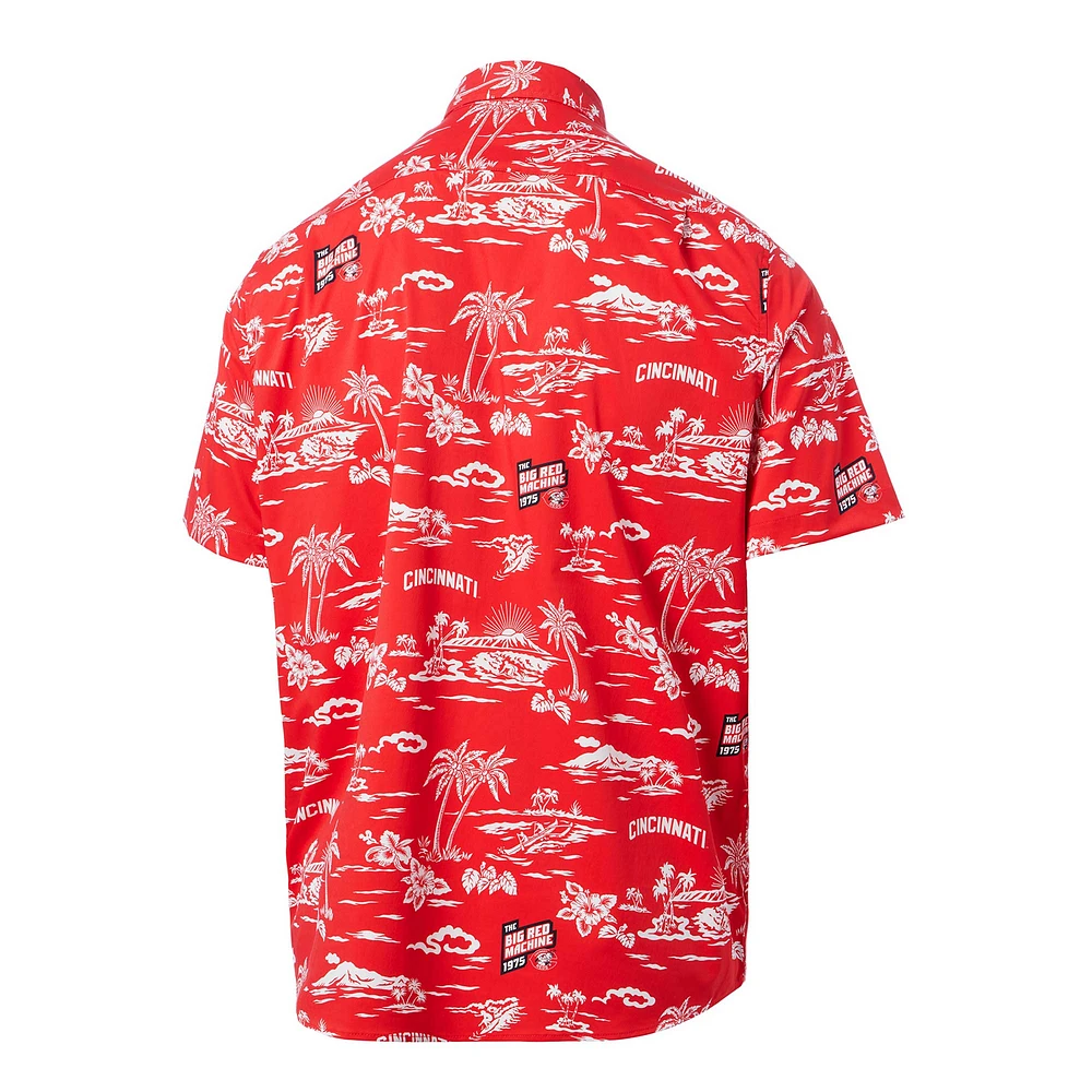 Chemise boutonnée Kekai de la collection Cooperstown Cincinnati Reds Reyn Spooner rouge pour hommes