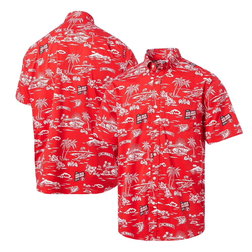 Men's Reyn Spooner Red Cincinnati Reds Cooperstown Collection Kekai Button-Down Shirt