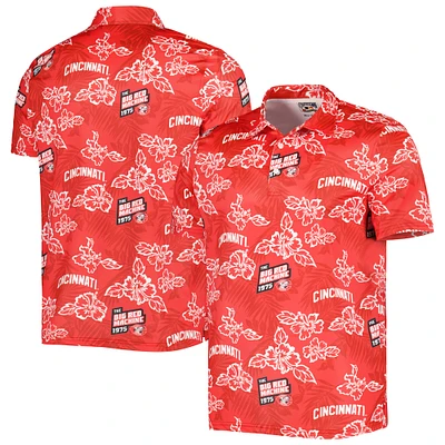 Polo pour homme Reyn Spooner Red Cincinnati Reds Cooperstown Collection Puamana Print