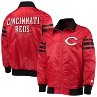 Men's Starter Red Cincinnati Reds The Captain II Full-Zip Varsity Jacket