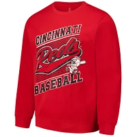 Sweat-shirt ras du cou léger rouge Stitches pour homme des Cincinnati Reds