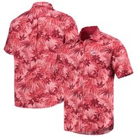 Men's Tommy Bahama Red Cincinnati Reds Sport Reign Forest Fronds Button-Up Shirt