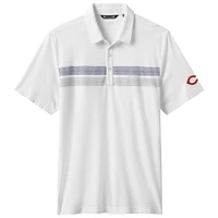 Polo tri-blend blanc Top Recruit des Reds de Cincinnati pour homme TravisMathew