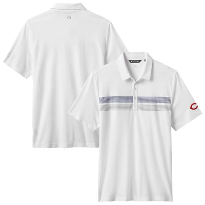 Polo tri-blend blanc Top Recruit des Reds de Cincinnati pour homme TravisMathew