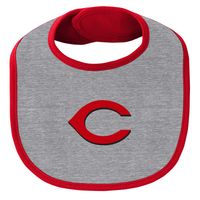 Newborn & Infant Red/Heather Gray Cincinnati Reds Little Champ Three-Pack Bodysuit Bib Booties Set