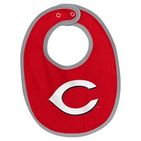 Newborn & Infant White Cincinnati Reds Base Hitter Bodysuit, Bib Bootie Set