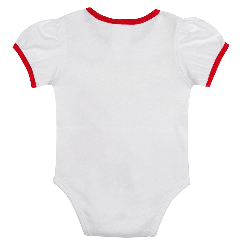 Newborn White/Red Cincinnati Reds Sweet Catcher 3-Piece Bodysuit, Headband and Skirt Set
