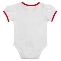 Newborn White/Red Cincinnati Reds Sweet Catcher 3-Piece Bodysuit, Headband and Skirt Set