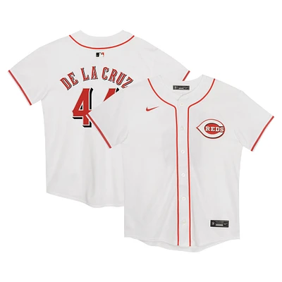 Maillot De match à domicile Nike Elly La Cruz blanc Cincinnati Reds pour enfants d'âge préscolaire