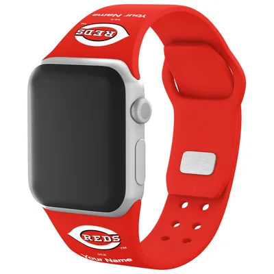 Cincinnati Reds Personalized Silicone Apple Watch Band - Red