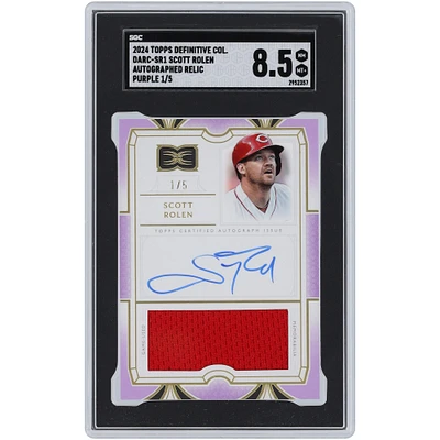 Scott Rolen Cincinnati Reds Autographié 2024 Topps Definitive Collection Purple Relic #DARC-SR1 #1/5 SGC Authentifié 8.5 Carte